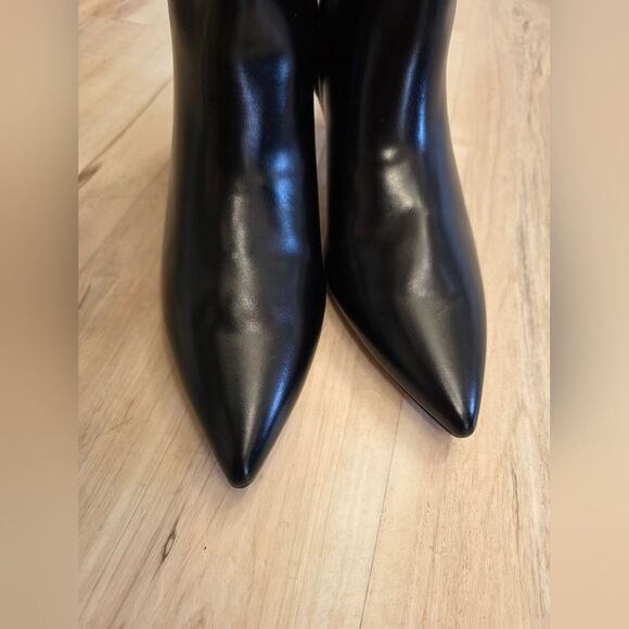 H&M Faux Leather Heeled Pointed Toe Bootie Boots Black Women's Size 8 US 39 - Picture 12 of 14